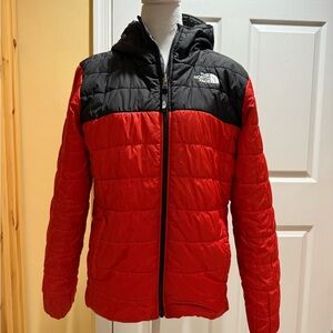 The North Face Red and Black Puffer Jacket for Kids